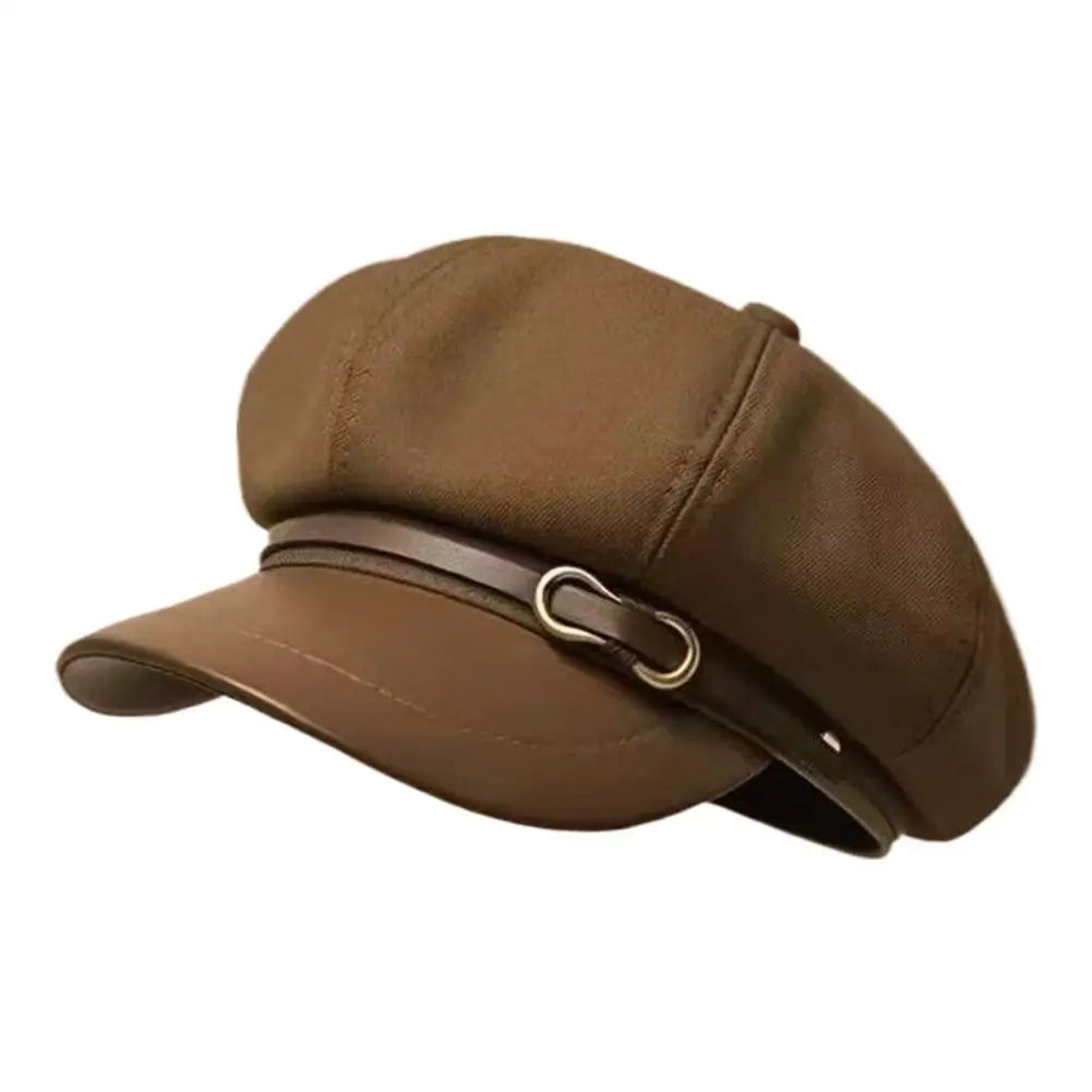 Béret de Style britannique rétro pour femmes, casquette de journal octogonale polyvalente pour grande circonférence de la tête, chapeau de printemps et d'automne