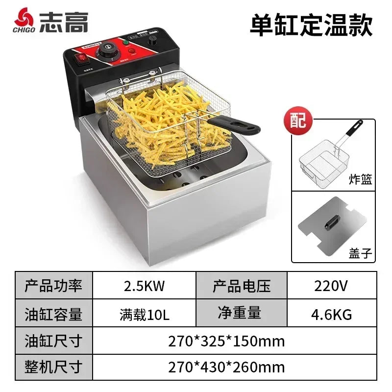 Friteuse Électrique 220V pour Cuisine, Friteuse à Frites Commerciale, Minuteur, Arfrai 10L Ar CW