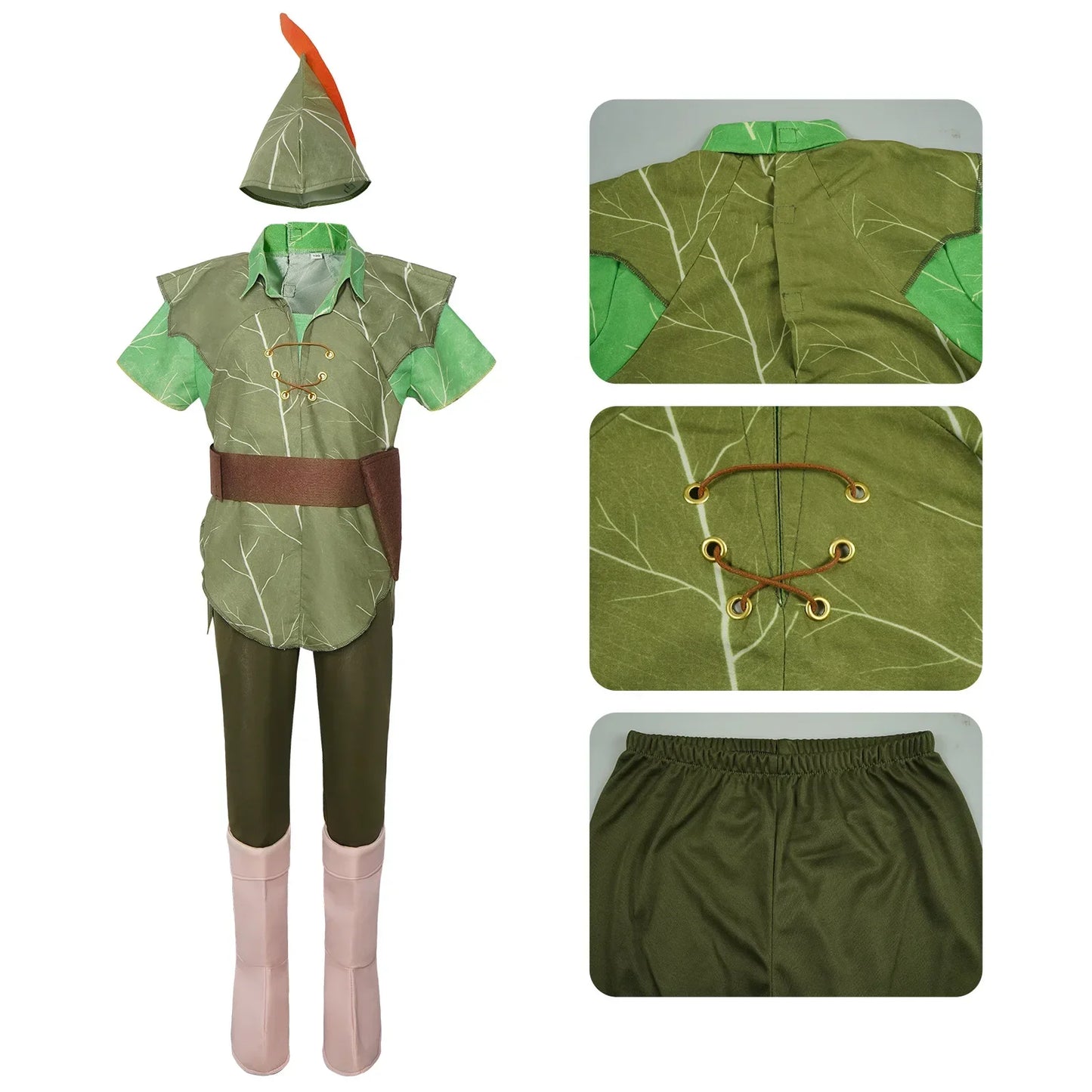 Costume de cosplay d'elfe vert pour la fête des enfants, cosplay de Peter saupoudrer, danse d'anime, rish Festival
