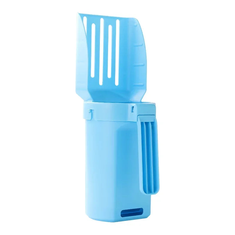 Pelle à litière pour chat, cuillère à litière Portable pour chat avec poubelle intégrée, grande pelle à litière, système d'élimination des merdes de chat