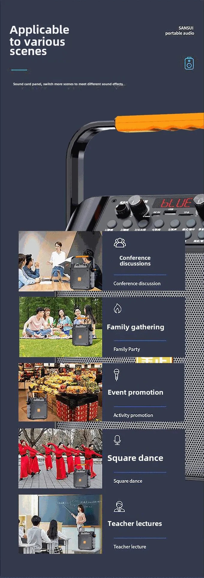 Dual Wireless Microphones & RGB LED Lighting! Outdoor Karaoke Speaker With 30W Power For Camping & Campfires OEM Supplier