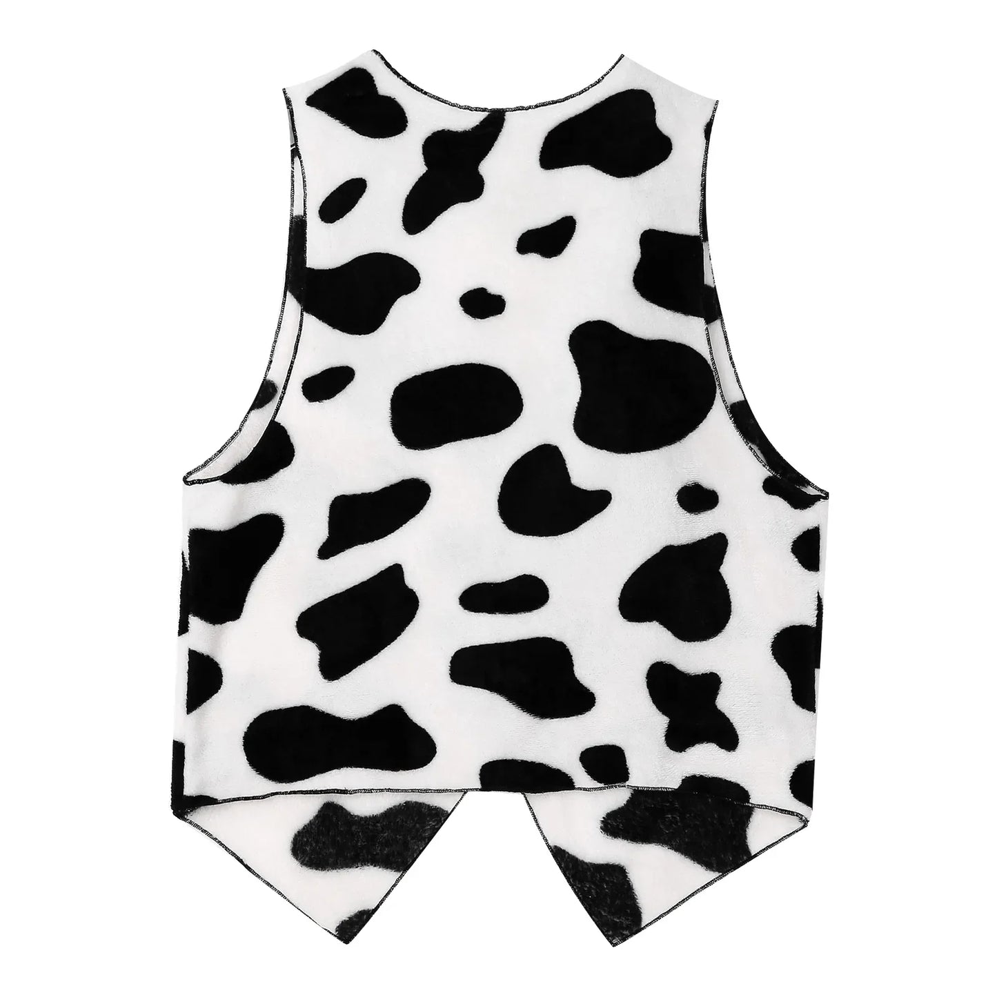 Mens Western Cowboy Cosplay Costume Suit with Hat And Print Bandanna Cow Printed Flannel Waistcoat for Halloween Carnival Party