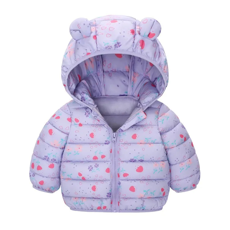 Enfants Garçons Bébé Vestes Légères à Capuche en Duvet Vêtements d'Extérieur Chauds Automne Enfants Filles Manteaux Imprimé Dinosaure Dessin Animé Vêtements Décontractés