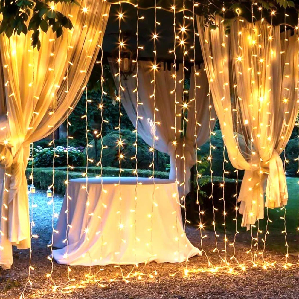 220V LED Curtain Light, Holiday Curtain String Light, Indoor and Outdoor, Christmas Decoration, Fairy Lights