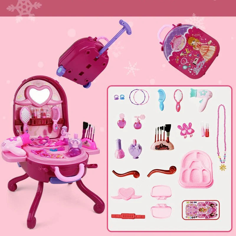 Maisonnette de jeu, Ensemble de coiffeuse pour enfants, Jouets pour filles de 6 à 10 ans, Trousse de maquillage pour fille, Jouet original pour enfants, Cadeau d'anniversaire