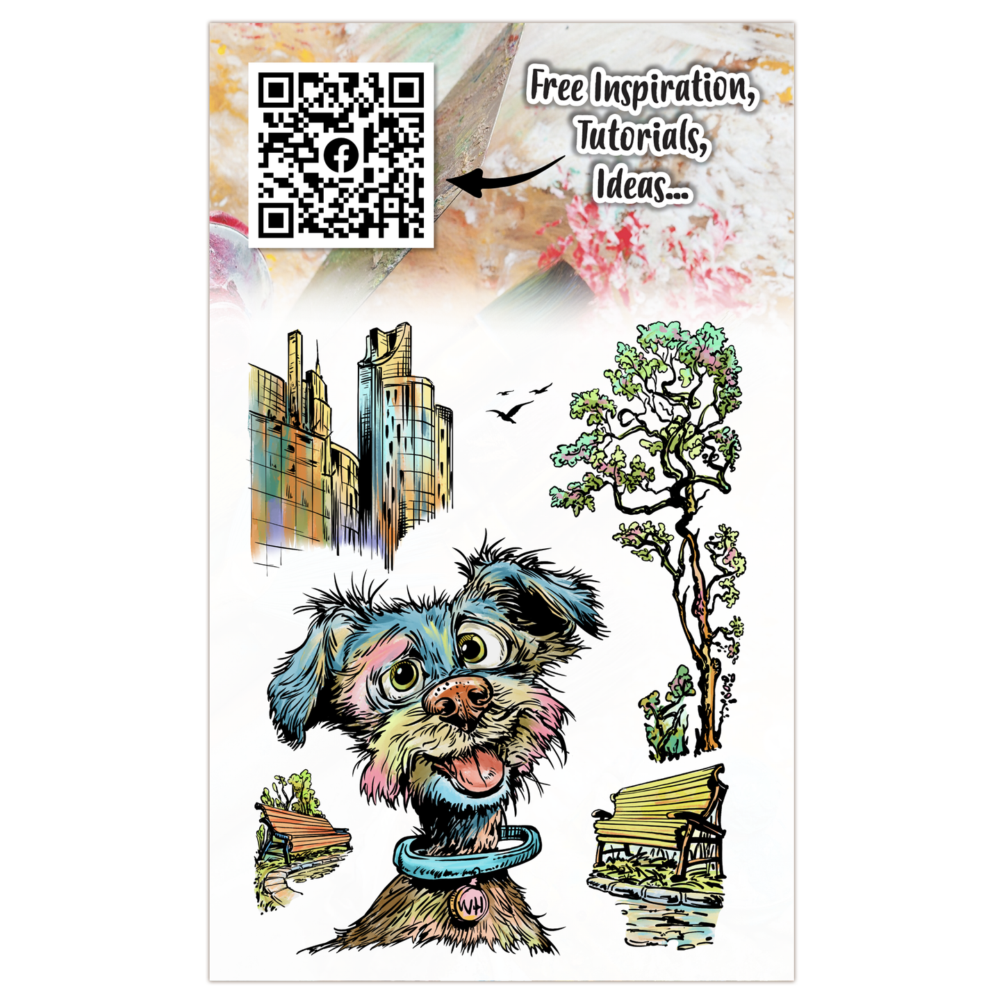 AALL and Create - A6 Stamp Set - Skyline Sniffs