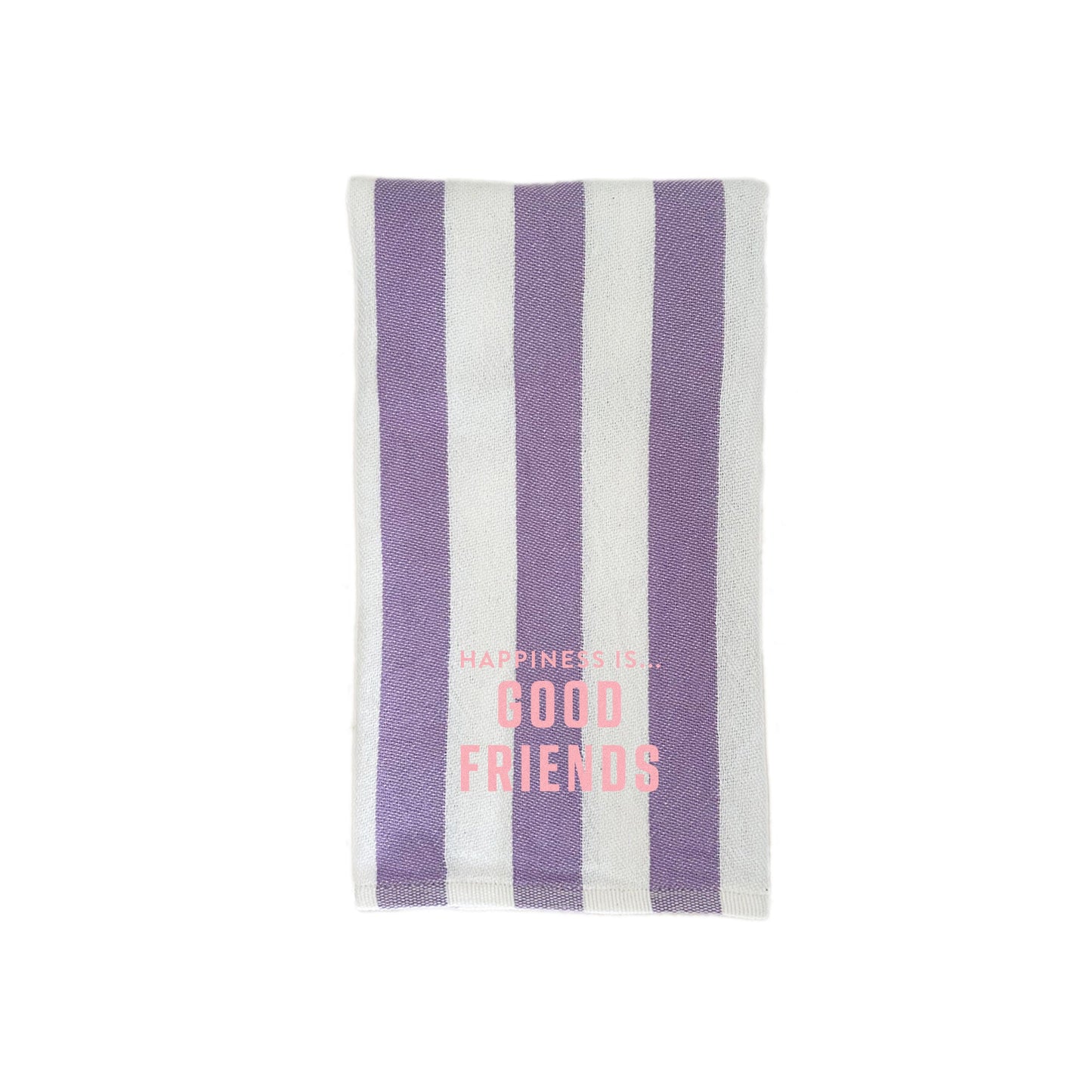 Tea/Hand Towel Good Friends, Striped Lilac with shell Pink