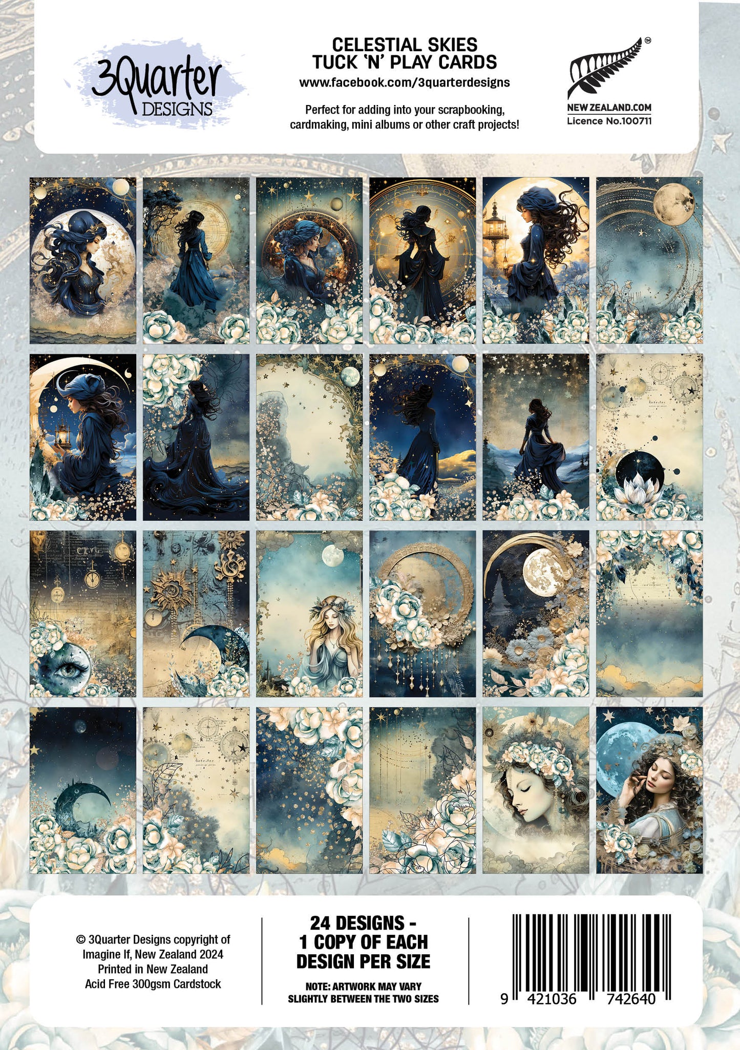 3Quarter Designs Celestial Skies - Tuck N Play Cards