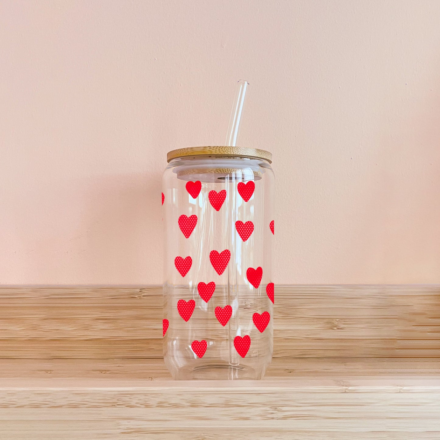 Bohemian glass - red hearts
