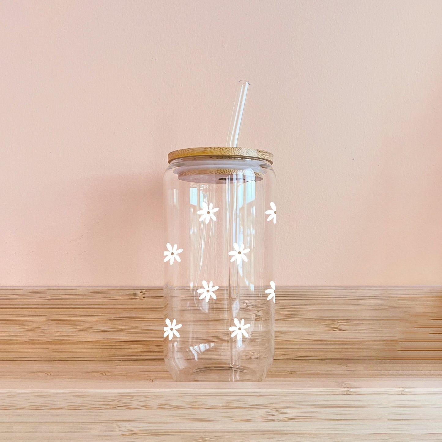 Verre bohème - mini marguerite blanche