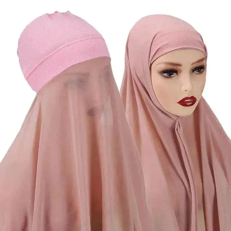 Veiled Arab Ladies Chiffon Turban Scarf Set