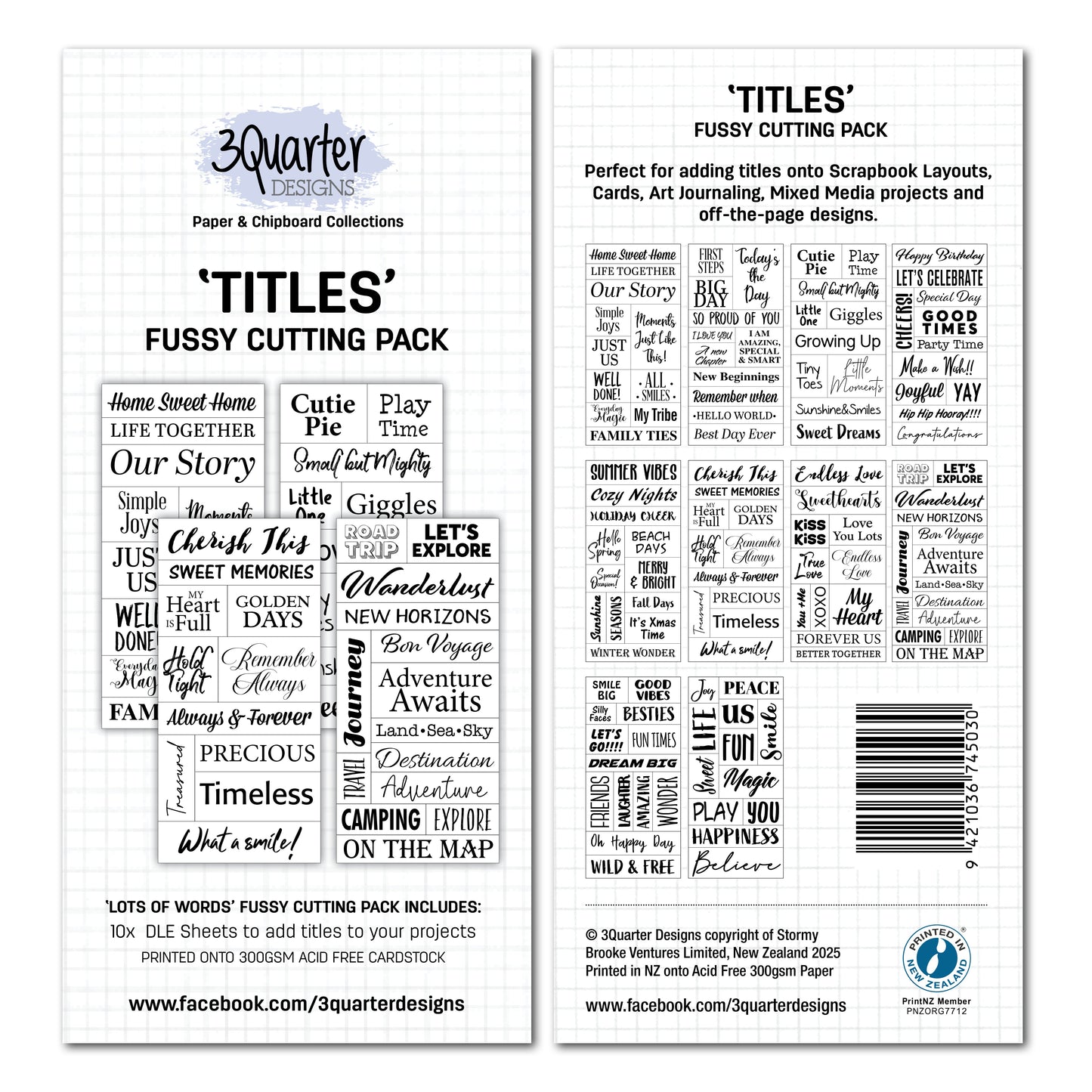 3Quarter Designs Fussy Cutting - Titles
