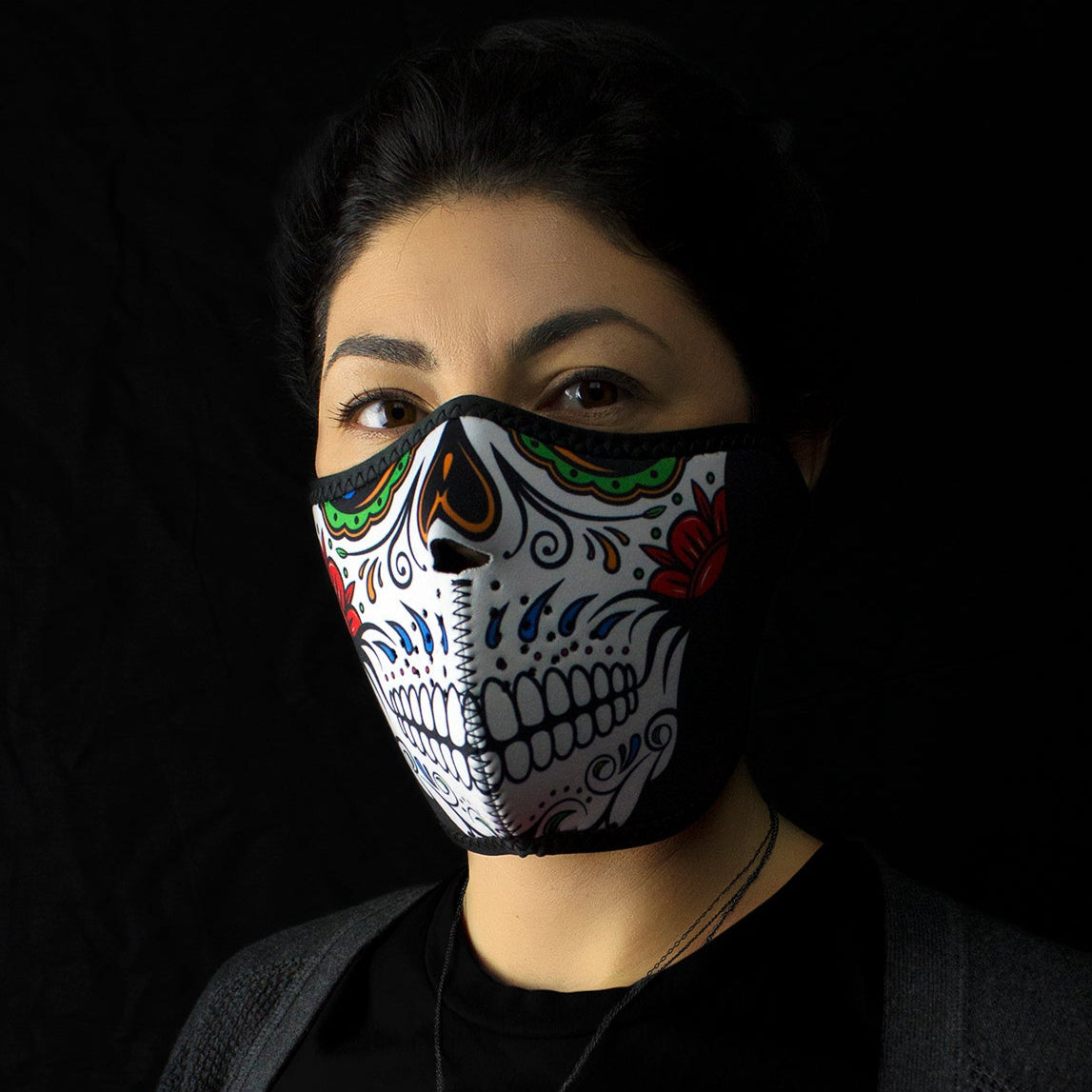 ZANheadgear Half Mask Neoprene Muerte Skull