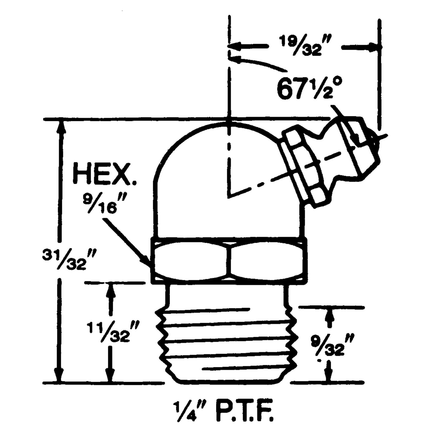 Fitting, 1/4" Thread