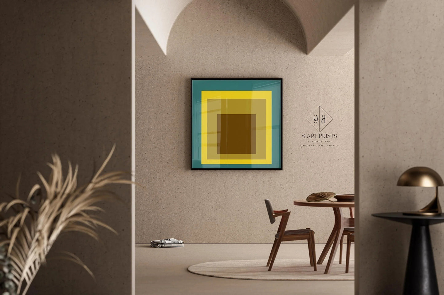 Estampe Giclée « Memento » inspirée de Josef Albers – Hommage au carré : Art moderne du milieu du siècle