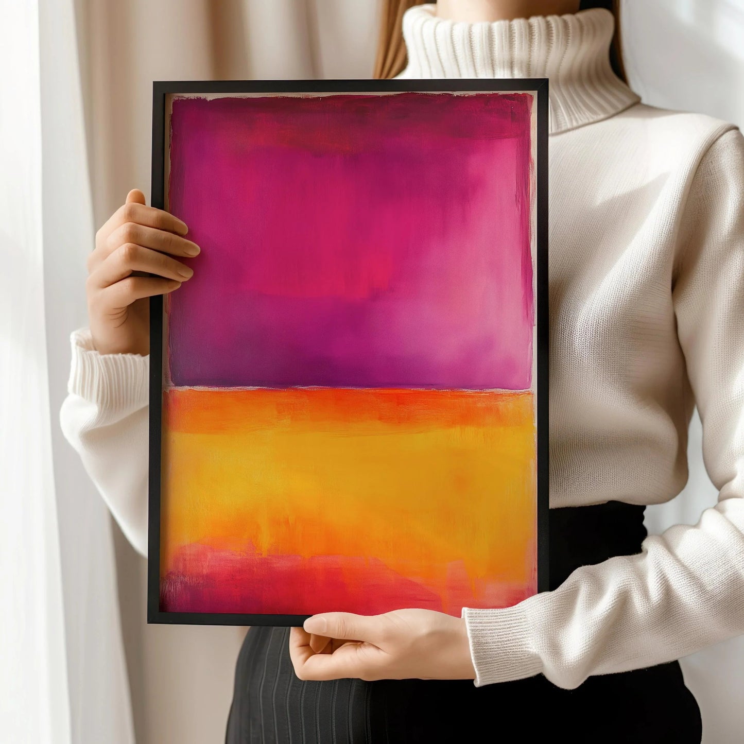 After Mark Rothko - Orange and Purple (Colour Field: AI) | Modern Abstract Art (Available handframed or unframed)