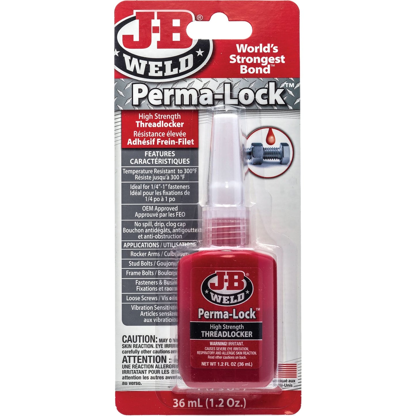 Frein-filet Perma-Lock, rouge, haute résistance, 36 ml, flacon
