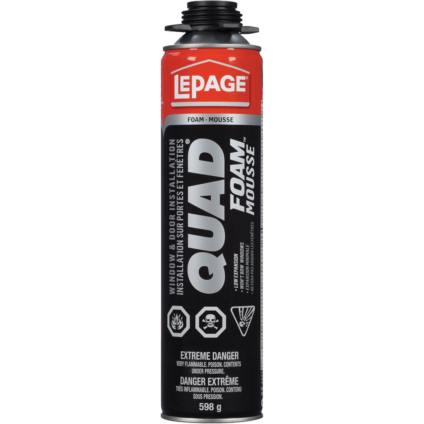 Quad® Foam™ Window & Door Installation Foam, Aerosol Can, Tan