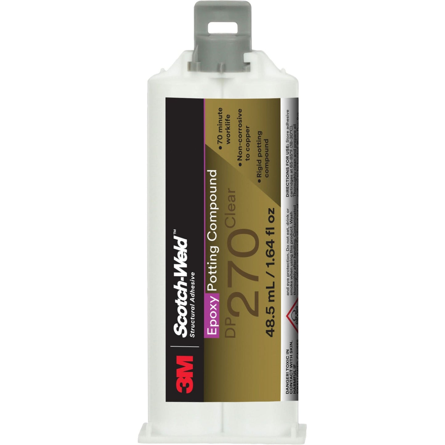 Scotch-Weld™ Résine de scellement époxy, 1,7 oz liq./48,5 ml, Cartouche double, Deux composants, Transparente
