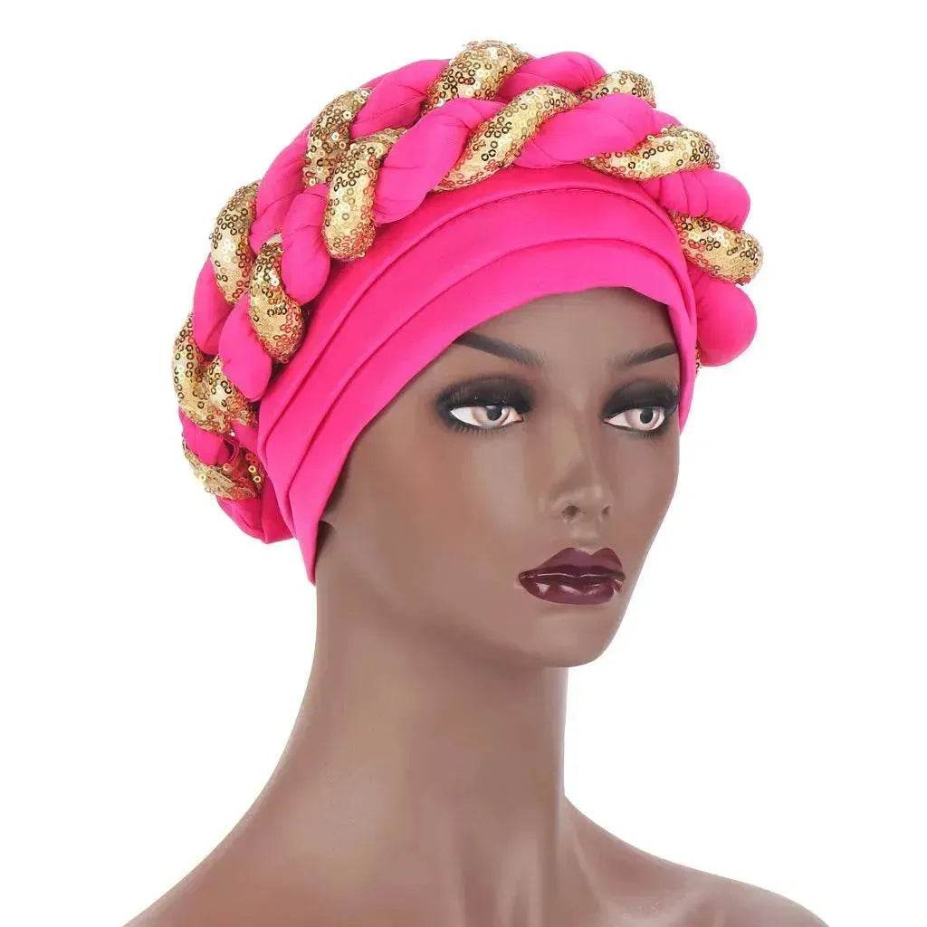 Arab Double Sequined Turban Hat