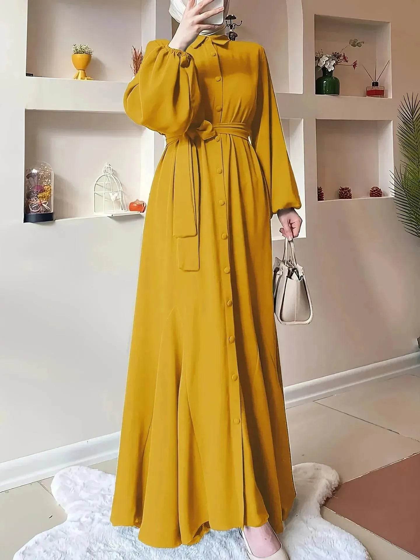 Arab Solid Color Women's Clothing Dress