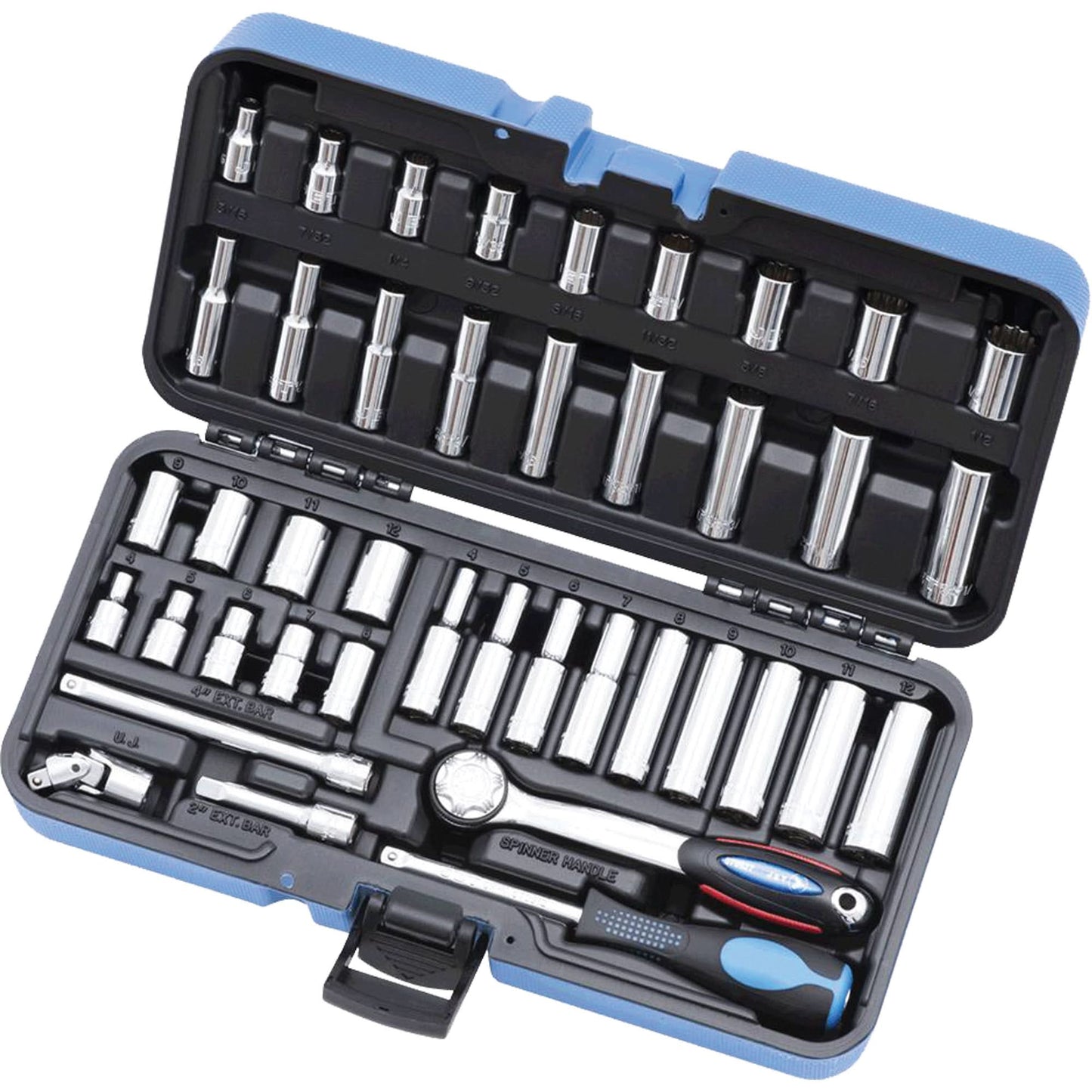 SW1442C-12 SAE/Metric 12-Point Socket Wrench Set, 42 Pcs, 1/4" Drive Size, Deep