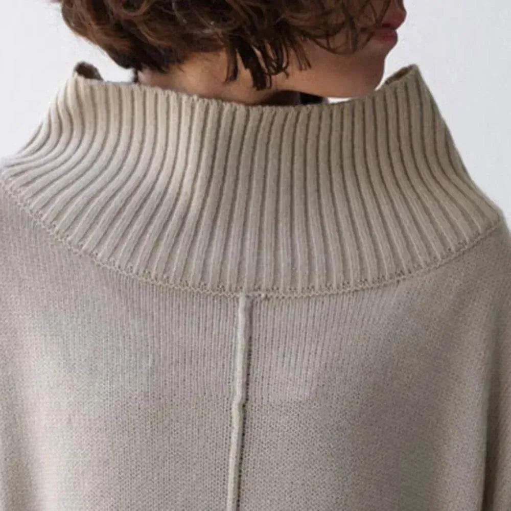 Loose Oversize Midi Turtleneck Winter Sweater Dress
