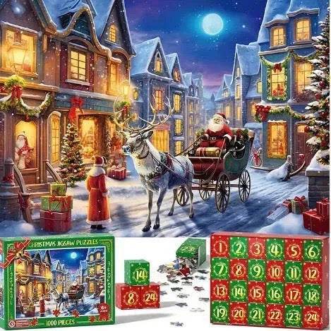 New 24 Boxes Unique Christmas Advent Calendar 2024 Jigsaw Puzzle
