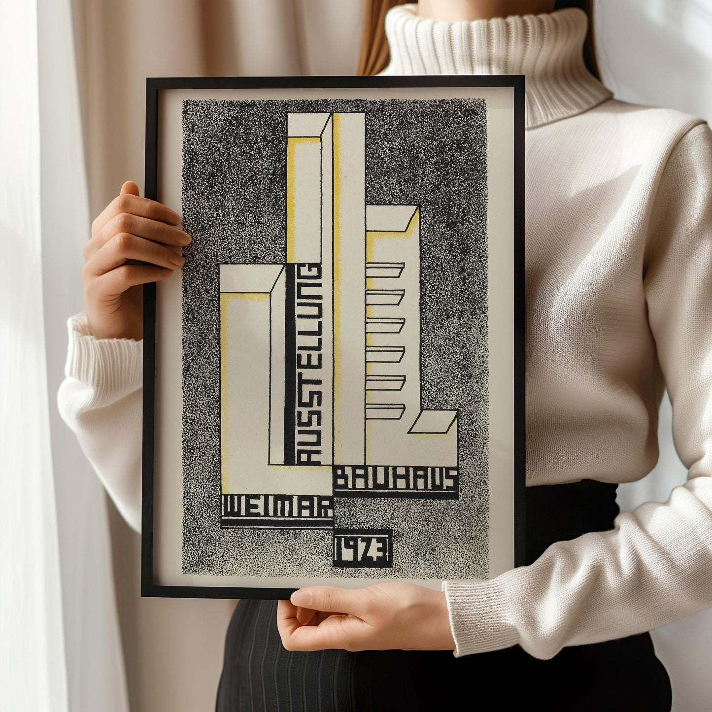Bauhaus Weimar Ausstellung 1923 Poster PRINT | Vintage Neutral Mid-Century Modern Art Poster (available handframed)
