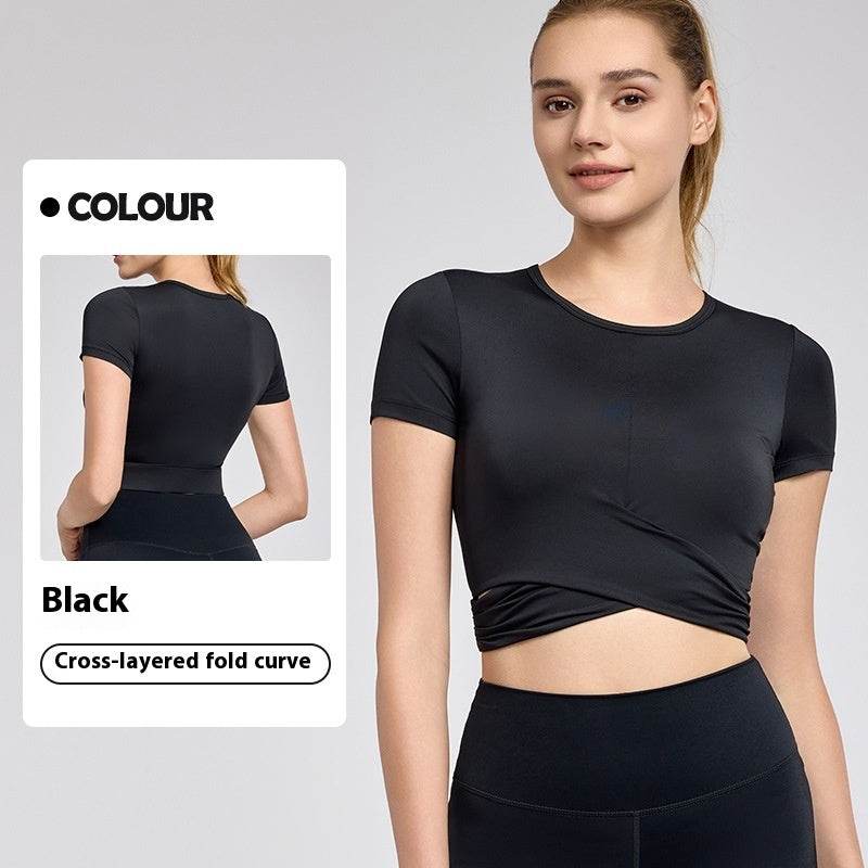Fashion Short Sleeve Crop Workout Top for Women Yoga Crop Top