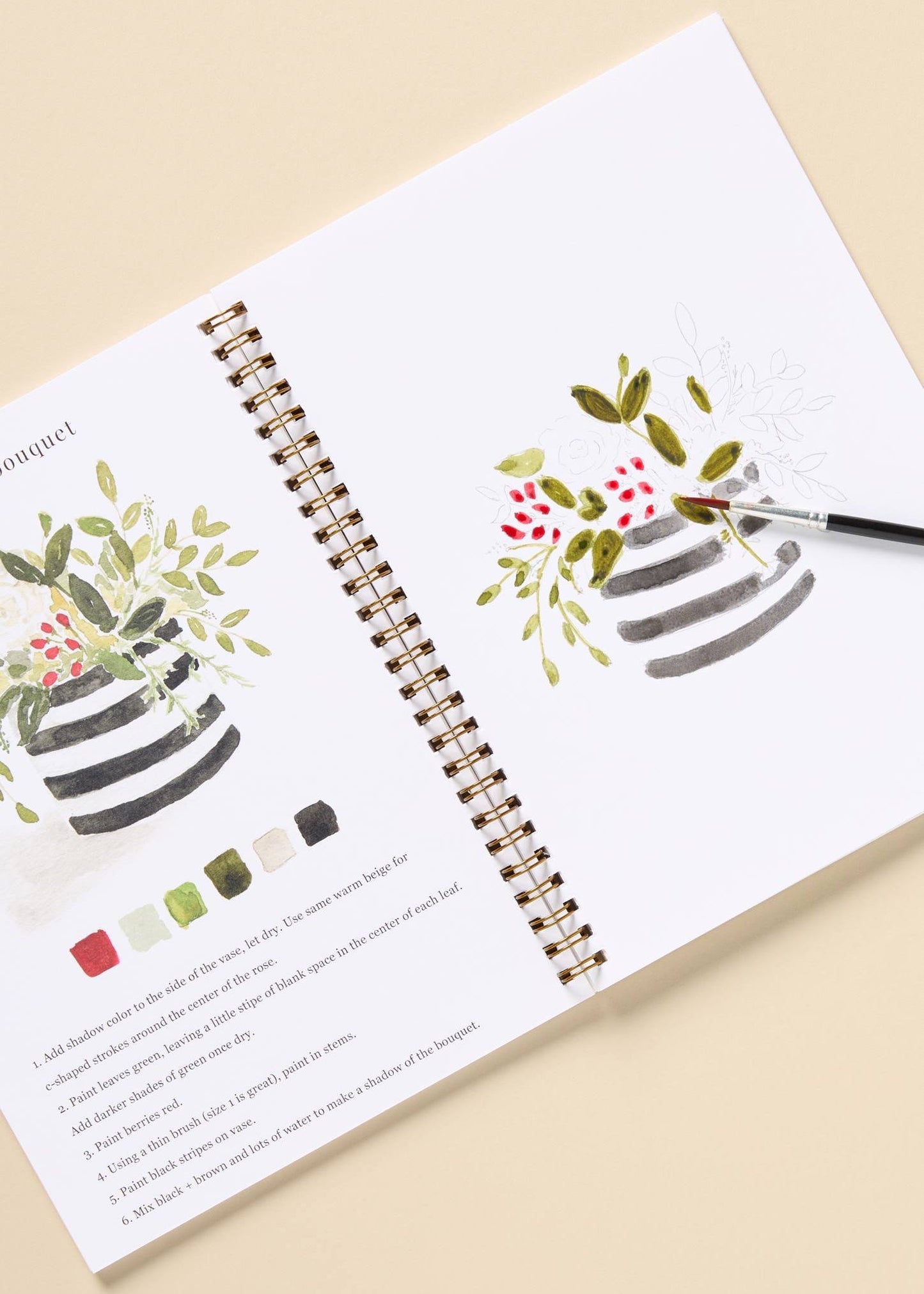 Bouquets Watercolour Workbook