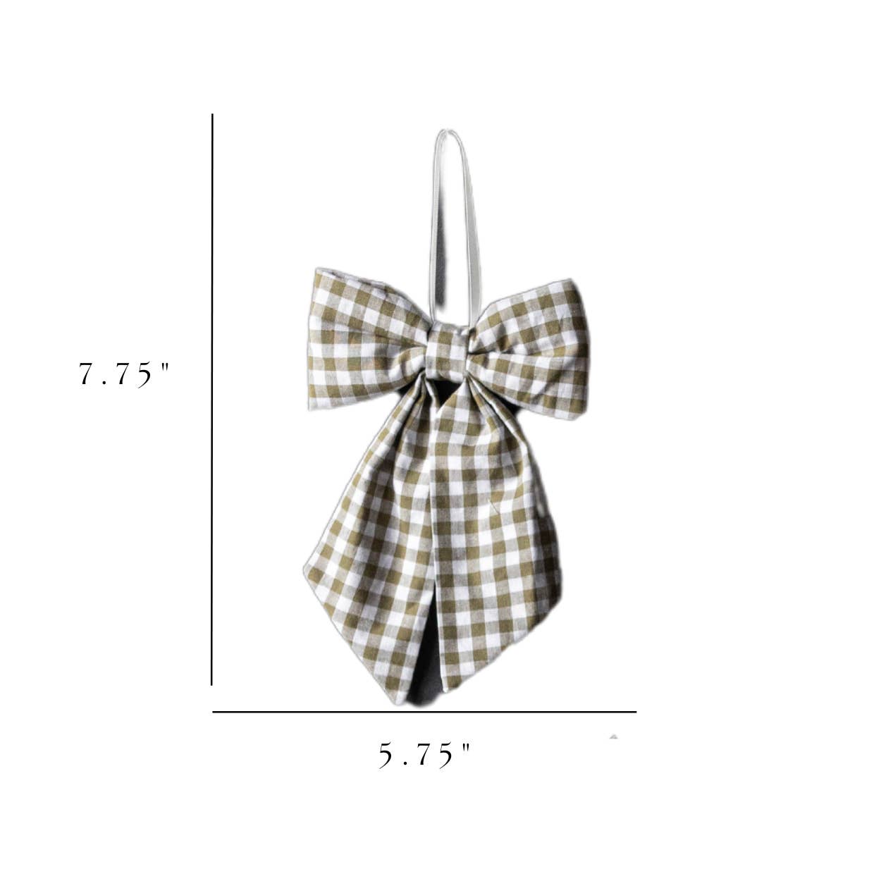 Bow | Gingham Green Fabric