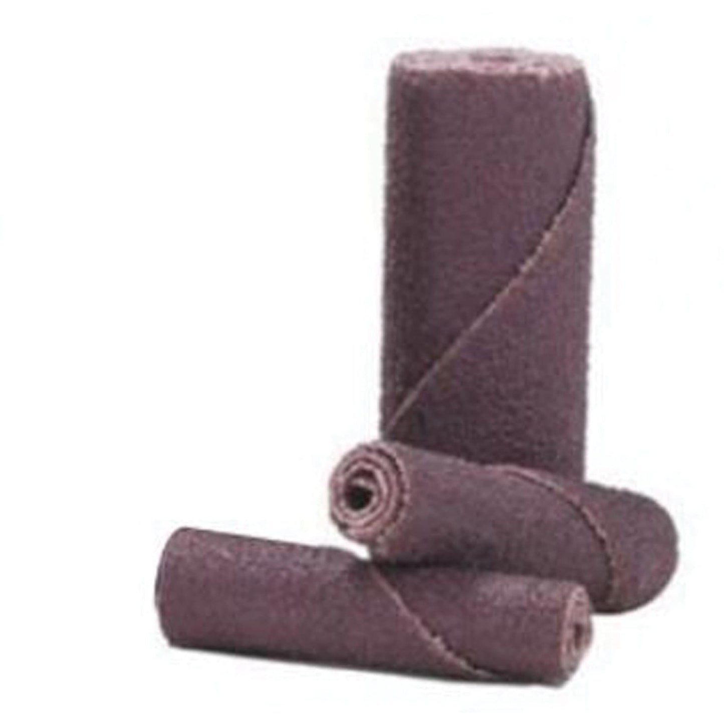 Rouleaux abrasifs, grain 80, 1/4 po dia., oxyde d'aluminium, 1-1/2 po L, mandrin 1/8 po