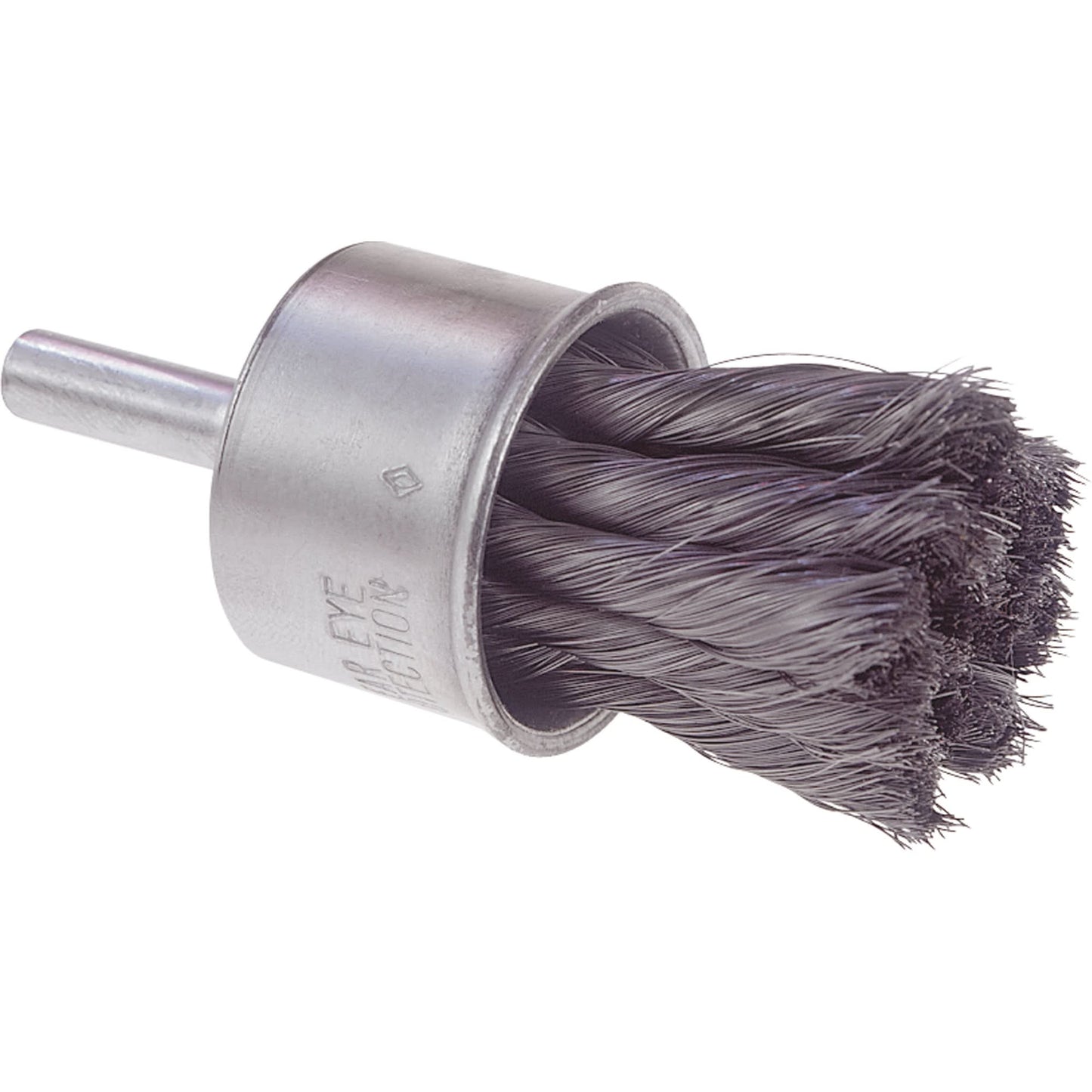 Knot Wire End Brush, 1" Dia., 0.014 Wire Dia., 1/4" Shank