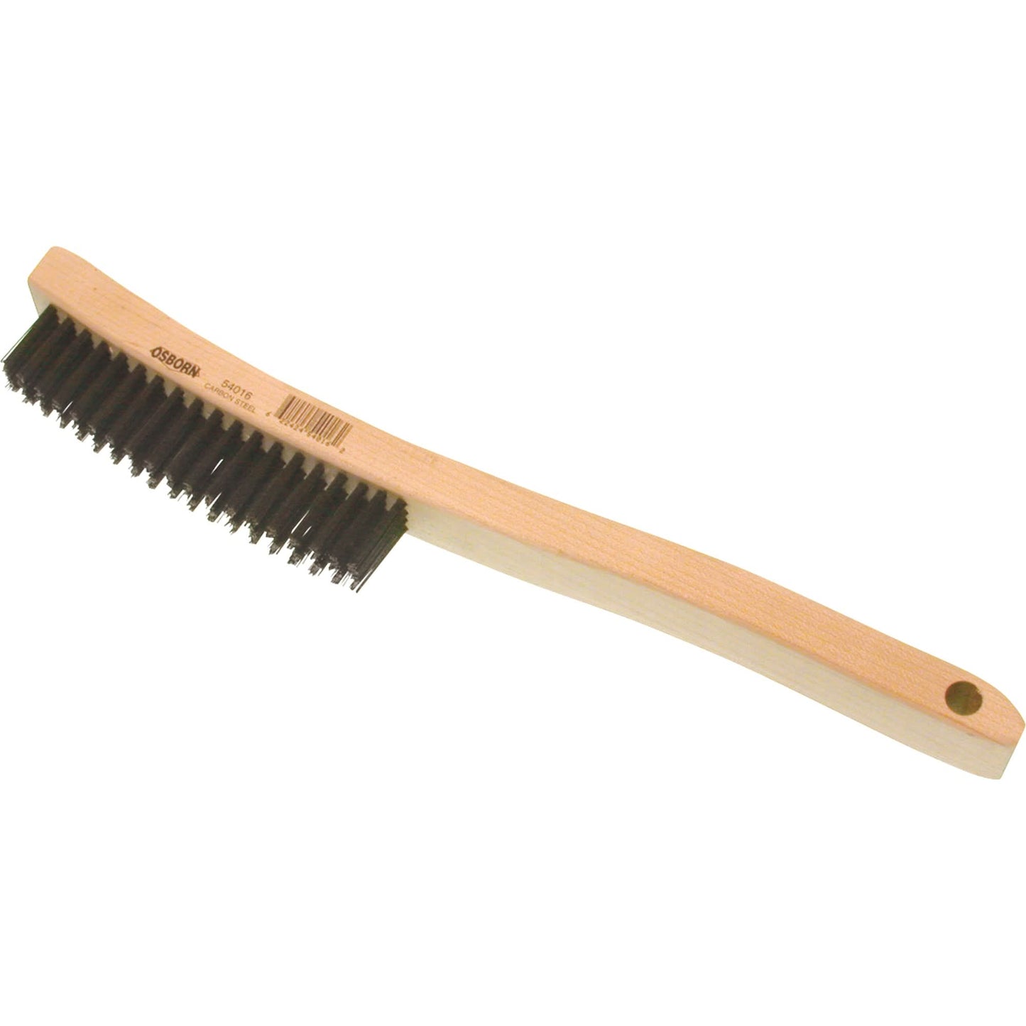 Curved Handle Scratch Brushes, Steel, 4 x 19 Wire Rows, 13-11/16" Long