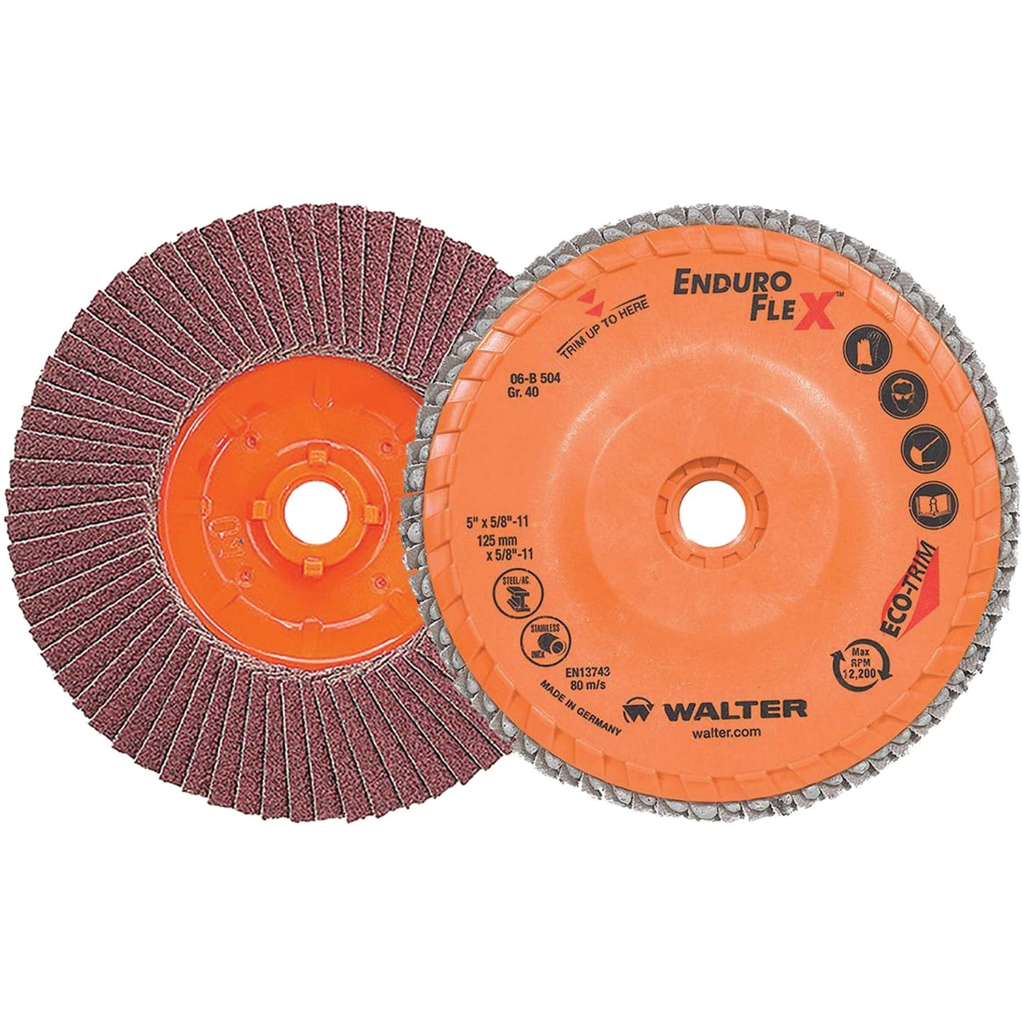 Enduro-Flex™ Flap Disc, 5" x 5/8"-11, Type 27, 40 Grit, Zirconia Alumina