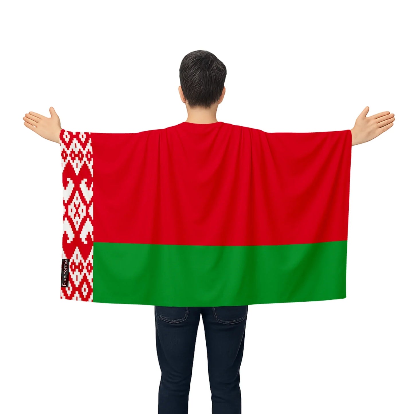 Cape Drapeau De La Biélorussie – Polyester Léger – Modèle À Enfiler