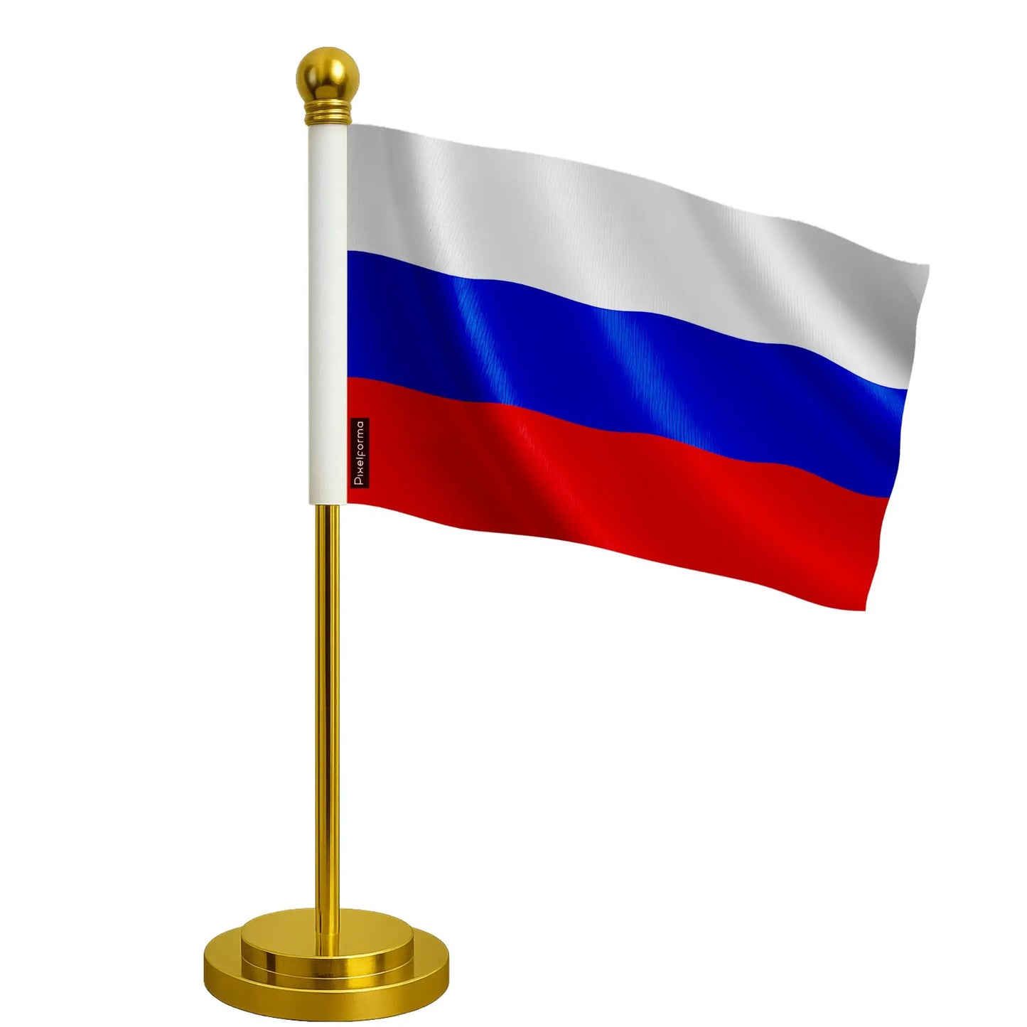 Drapeau De Bureau De La Russie – Polyester – Socle Acier Inoxydable