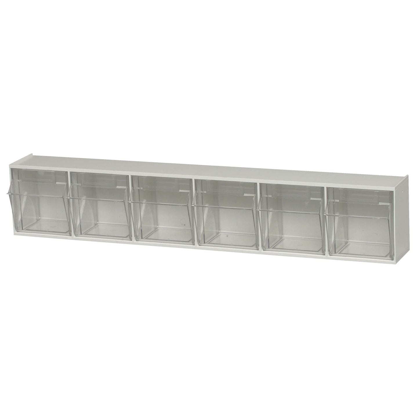 Clear Tip Out Bins, 23-5/8" W x 3-5/8" D x 4-1/2" H, 6 Drawers