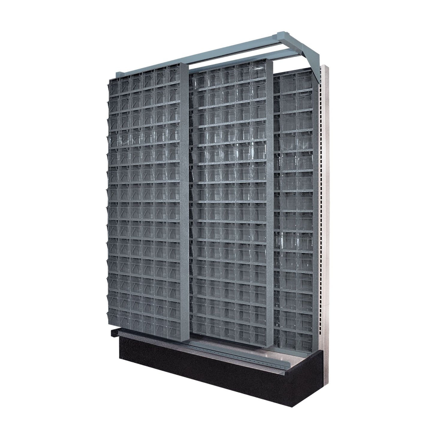 Gondola Tilt Bins Slider System, 48" W x 19" D x 75" H, 336 Drawers