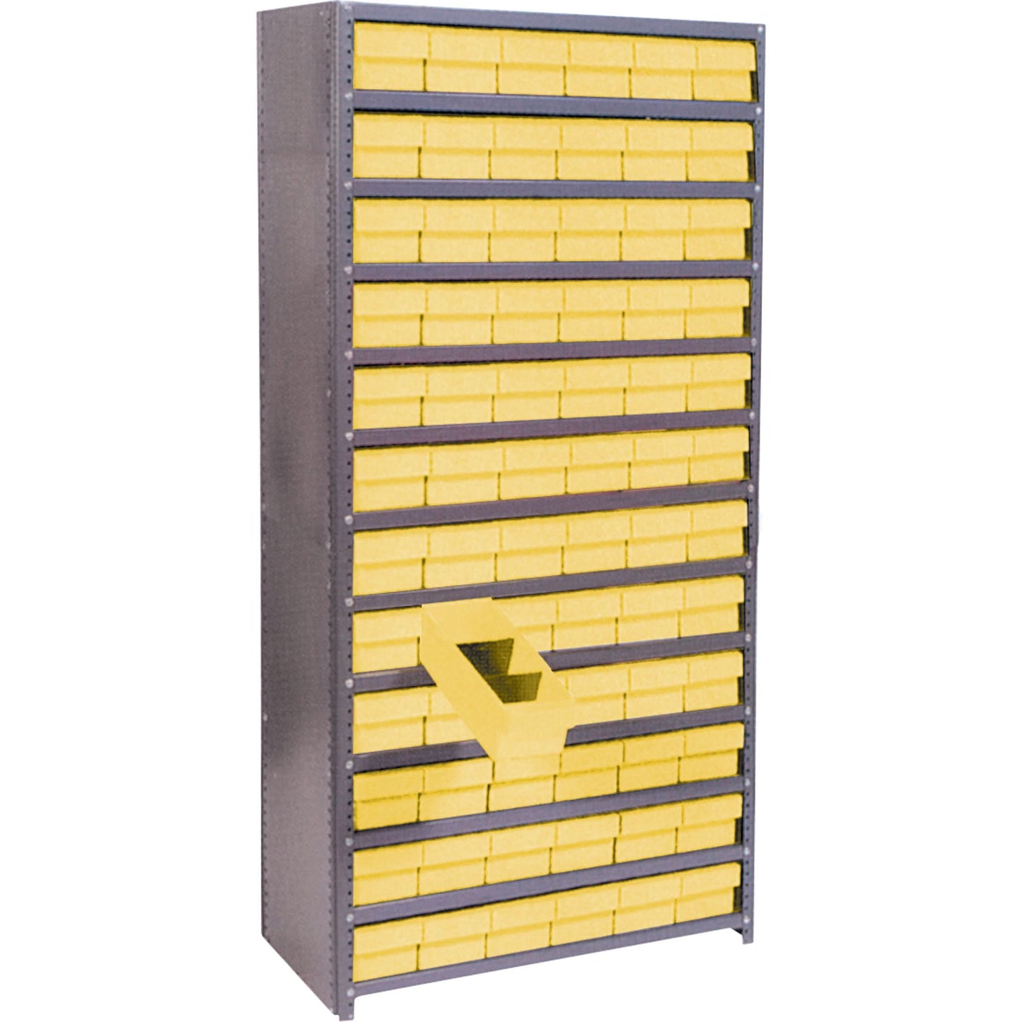 Étagères à tiroirs Euro, Acier, Sans vis, Capacité de 800 lb, 91,4 cm L x 193 cm H x 45,7 cm P