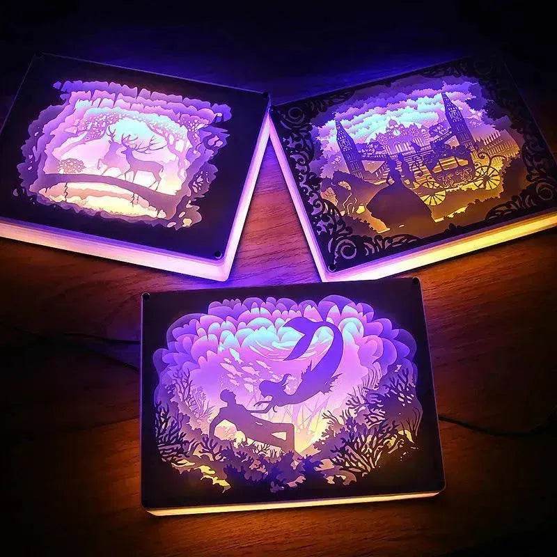 Creative 3D Hollow Paper-cut Light And Shadow Carving Lamp