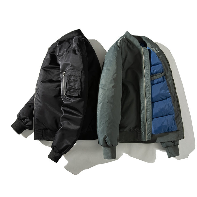 Men's Solid Pilot Bomber Jacket