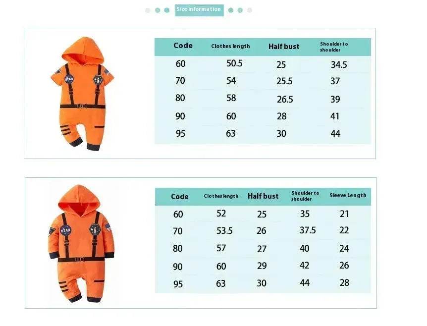 Space Suit Summer Long-sleeved Jumpsuit Holiday Pullover Clothes Baby boy Astronaut costume