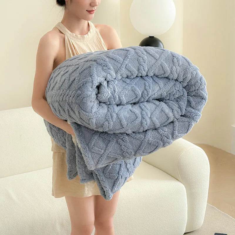 Couverture de canapé en velours double face monocouche, douce pour l'hiver