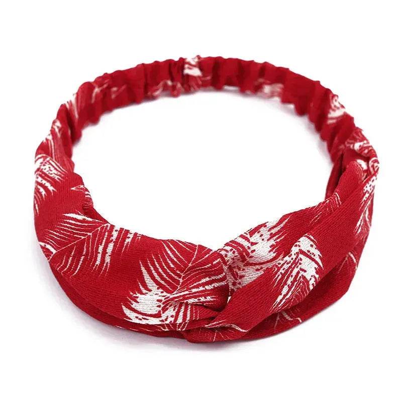 Bandeau croisé à nœud pour femme style rétro, imprimé floral