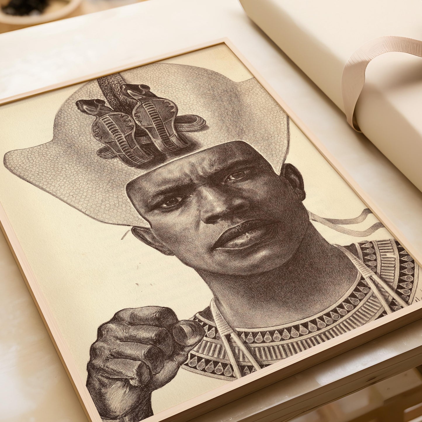 E. Harper Johnson - Piankhy the Great, Plate 9 | PRINT – Majestic African Warrior King (Framed & Unframed Available)