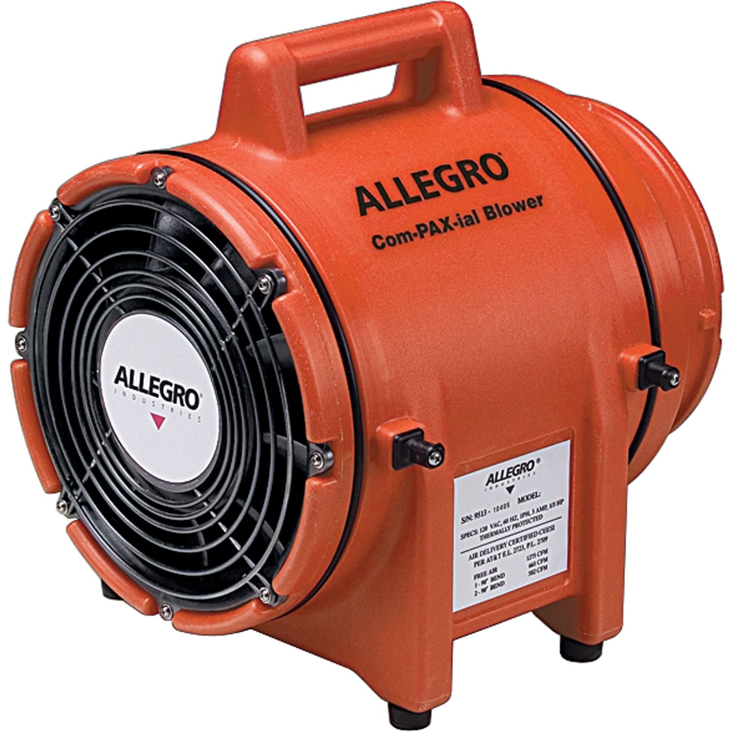 8" Plastic COM-PAX-IAL Blowers, 1/3 HP, 900 CFM, Explosion Proof