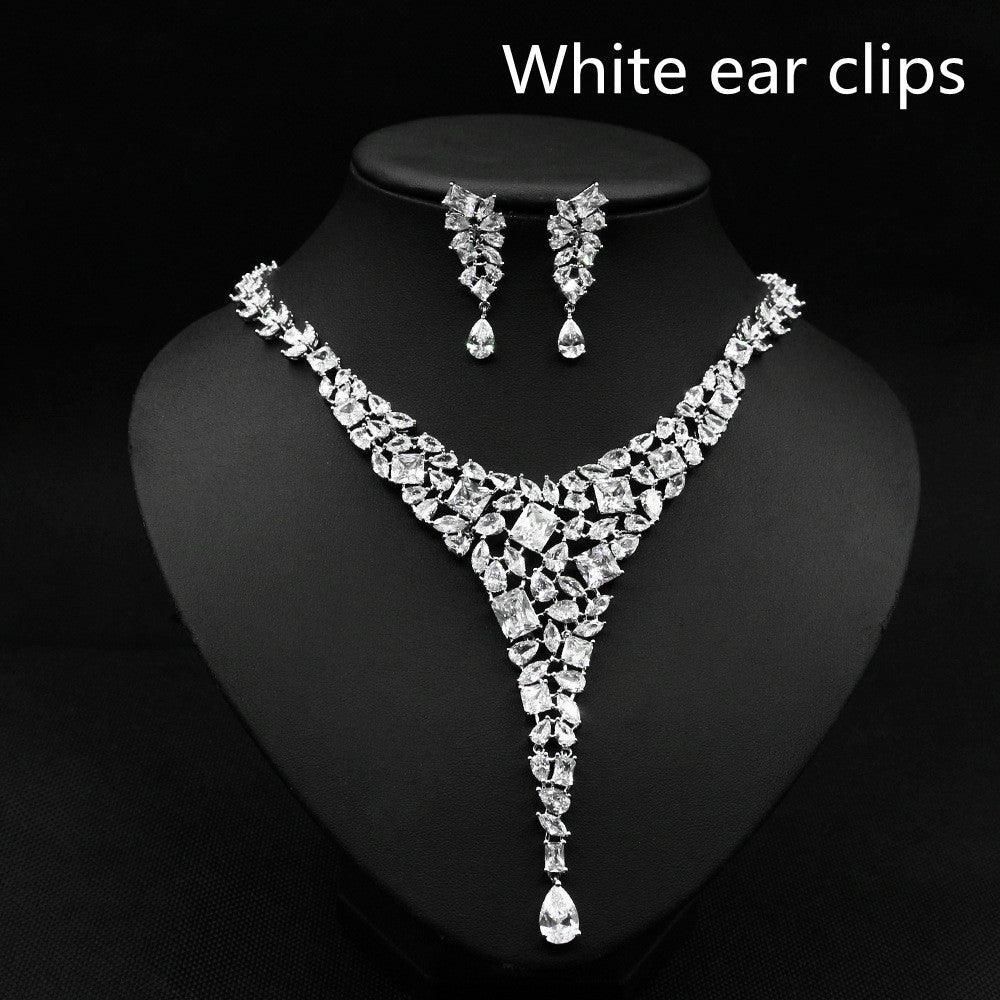 Colorful Zircon Necklace Set Wedding Accessories