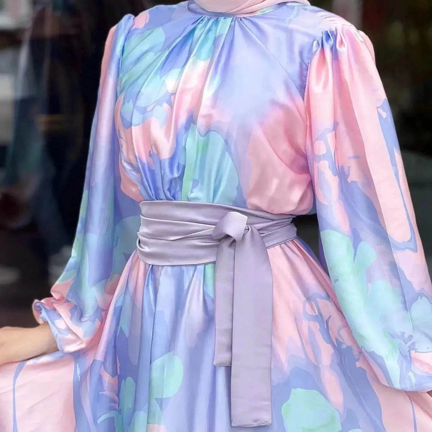 Robe imprimée Pure Beautiful pour femme, motif Européen et Américain, Dubaï, Moyen-Orient, robe longue imprimée, robe Abaya élégante